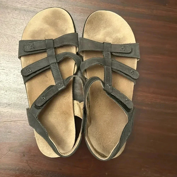 SAS sorrento t-strap gray leather women’s sandals size 10M - Picture 1 of 6